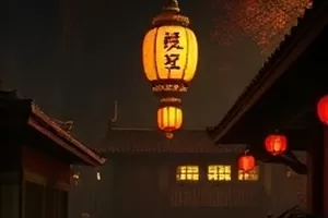 短剧《雨夜快递单》剧照，雨幕中的门牌与快递箱